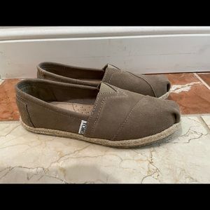 Used TOMS Suede Espadrille Slip-On, Taupe